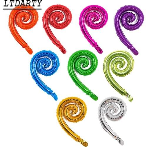 Rainbow candy color spiral curve aluminum foil balloon family birthday wedding party decoration childrens inflatable toy suppli
