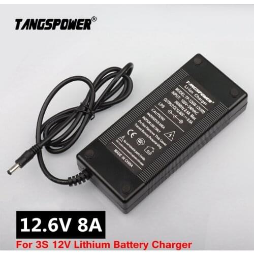 12.6V 8A 18650 Lithium Battery Charger for 3S 10.8V 11.1V 12V li-ion Battery Fast charging Charger High quality free shipping
