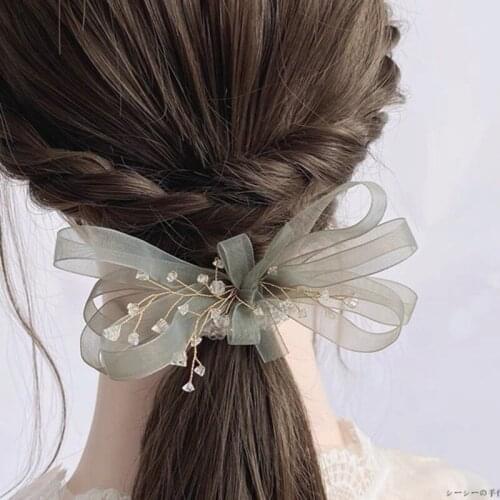 1PC New Fashion Lace Crystal Barrette Bow For Woman Girls Sweet Hairpin Bowknots Retro Hairclips Headwear Hair Accessories Hot