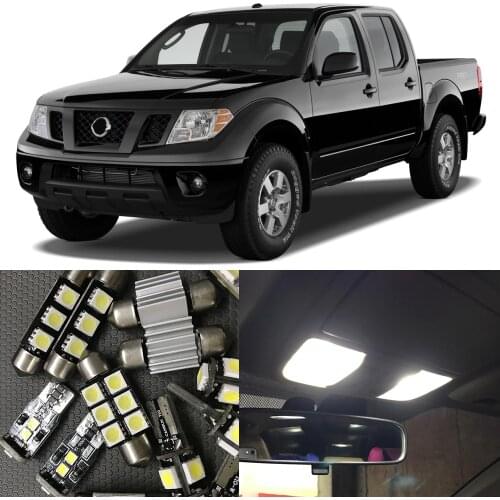 10pcs White LED Light Bulbs Interior Package Kit For 2005-2009 Nissan Frontier Map Dome Trunk License Plate light Lamp