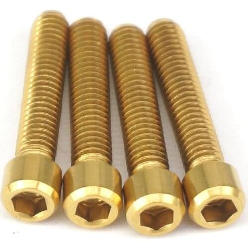 4 PCS M4x20mm Golden GR5 Titanium Bolts Screws For Bike Derailleur