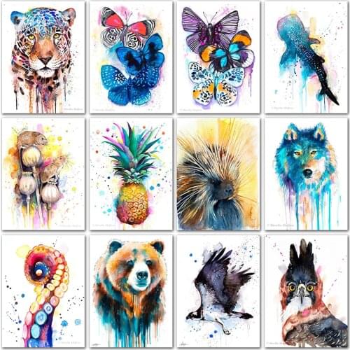 Full Round Diamond embroidery Cross stitch Full Square Diamond mosaic 5D DIY Diamond painting butterfly Cartoon animals tiger