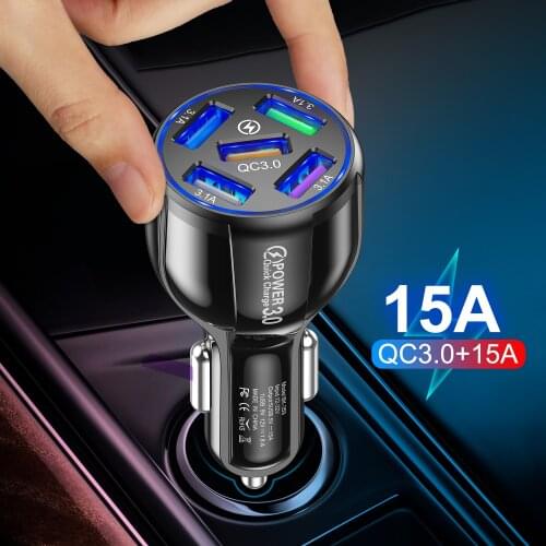 Lovebay 5V 3.1A Car Charger Quick Charge 3.0 Portable Fast Charging Adapter 5 Ports For Xiaomi iPhone Mobile Phone Car-Charger