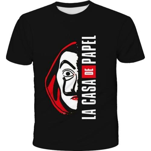 New La Casa De Papel Kids T Shirt Casual Breathable Tops Funny Boy Girls Summer Fashion Short Printing Sleeved Shirts