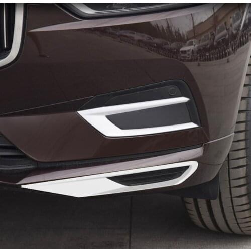 For Volvo XC60 2018 2019 2020 2021 Car Body Detector ABS Chrome Trim Car Front Fog Light Cover Lamp Frame Sticker Accessories