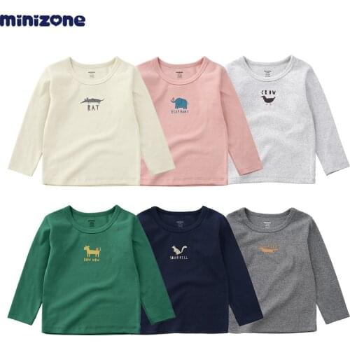 MINIZONE long sleeve T-shirt cotton unicolor for boys and girls