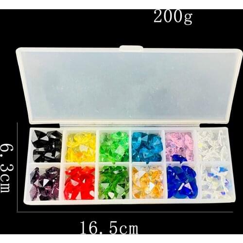 120PC Romantic Heart Crystal Chandelier Aurora Prism Suncatcher DIY Wedding Curtain Scene Arrangement Jewelry Earrings Accessory