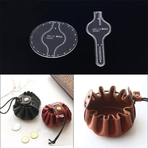 Creative Design Coin Purse Leather Tool Template DIY Handcraft Leather Coin Bag Making Mold Practical Acrylic Version Stencil