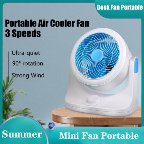 Mini Fan Portable Air Cooler Desktop Fans Ultra-quiet Creative Office Bedroom Electric 3 Speeds Wind 220V 32W UK/US Plug FS08