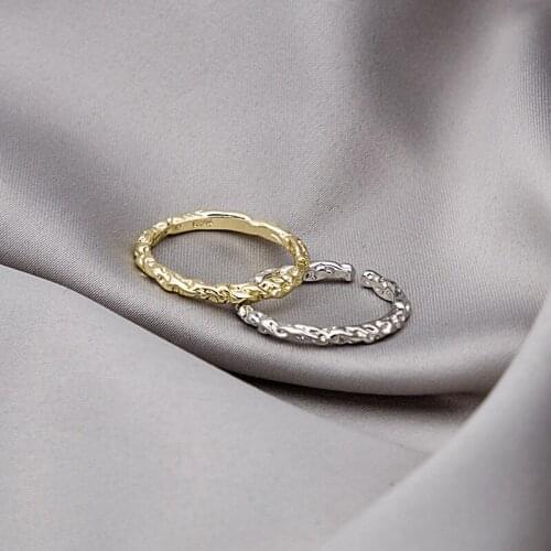 Fashion Concave Convex Irregular Opening Ring For Women Girls Simple Style Punk Adjustable Finger Jewelry Party Gifts