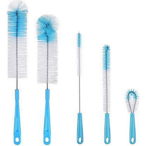 Bottle Cleaning Brush Set 5 Pack Long Water Bottle and Straw Cleaning Brush for Pipes and Hookah