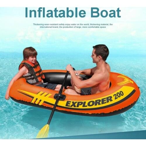 2~3 Person Inflatable Boat Inflatable Kayak Fishing Boat Inflatable Drifting Diving Boat Set with 2 Paddles and Manual Pump