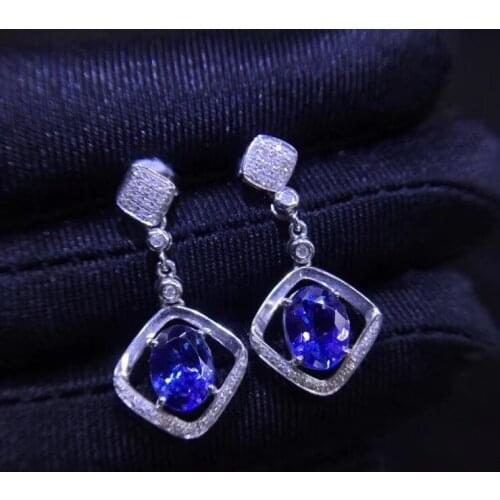 New Arrival Real and Natural Tanzanite Earring Natural And Real 925 sterling silver Tanzanite Earring