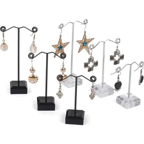 3 Pcs/set Mini Acrylic Earring Display Stand Jewelry Display Shelf Organizer Earring Holder 3cm*3cm*13cm/11cm/9cm