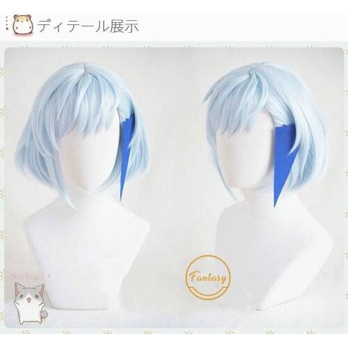 Anime Tower of God Cosplay Wig Kami No Tou Wig Koon Khun Short Blue Heat Resistant Wig Hair +Free Wig Cap+Headwear