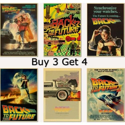 American Science Fiction Movie Back To The Future Posters Home Decorative Painting Kraft Paper Printed Posters