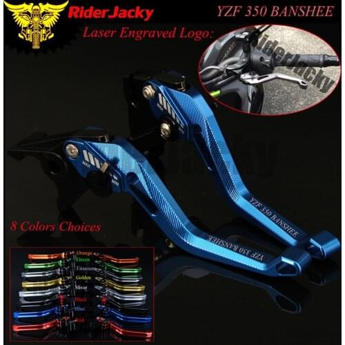 RiderJacky 3D Rhombus Hollow Adjustable Motorcycle Brake Clutch Levers For Yamaha YZF 350 BANSHEE 1997-2008 2004 2005 2006 2007