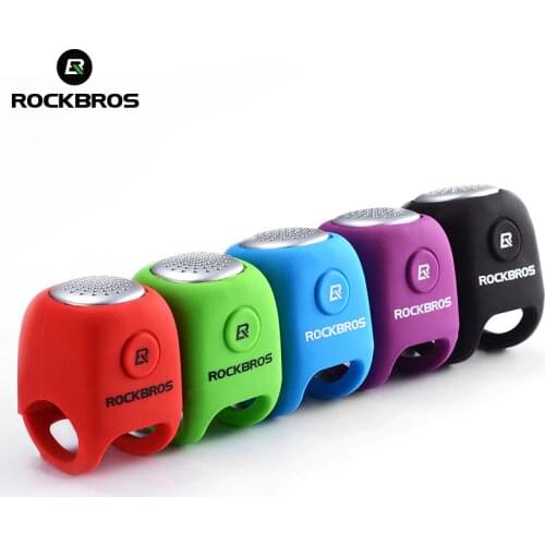 ROCKBROS Electric Cycling Bells 110 dB Horn Rainproof MTB Bicycle Handlebar Bell Silica Gel Shell Ring Bell Bicycle Accessories