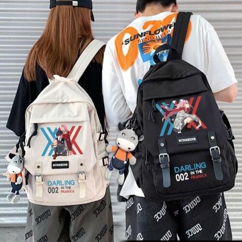 DARLING in the FRANXX 02 Backpack Cosplay Boys Girls Schoolbag Computer Travel Casual Shoulder Bag Student Anime Zero Two sutis