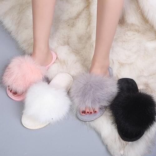 Winter New House Women Furry Slippers Warm Faux Fur Flat Bedroom Ladies Shoes Slip-on Indoor Slides Women Fur Slippers тапки