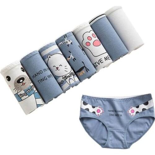 7Pcs/lot Women Panties women cotton Sexy Cotton Underwear Briefs Underpant Girls Cute Panty Ladies Lingeries Cueca Calcinhas