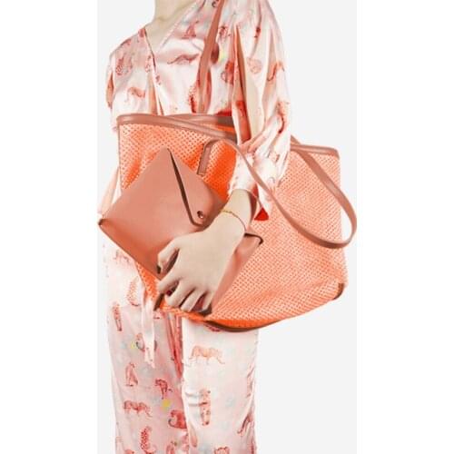 Women Rainbow color Handbag Beach Bag Rattan Woven Handmade Knitted Straw Large Capacity Tote Leather Women Shoulder Bag Bohemia