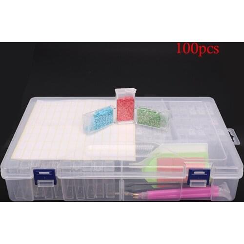 100pcs Boxes Diamond Painting Accessories Tools Storage Box Beads Container Diamond Embroidery Stone Convenience Box
