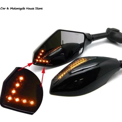 2pcs Clignotants Moto For Honda CBR 250 600 900 1000 RR LED Turn Signal Indicators Motorcycle Rearview Side Mirrors Retroviseur