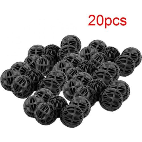 20pcs Portable Aquarium Plastic Biochemical Sponge Balls Fish Tank Filter Media With Bio Cotton Inside Ball Size Dia 16mm