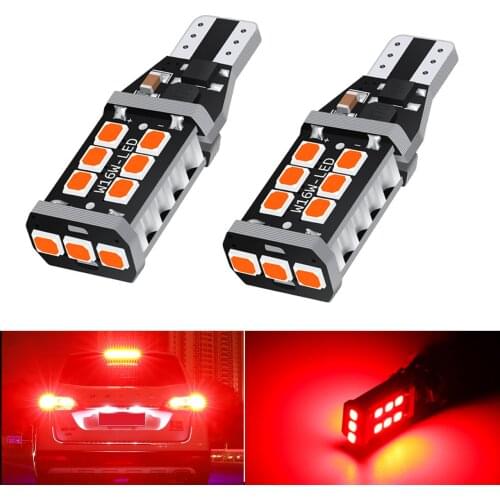 2x T15 W16W 15SMD 2835 LED CANBUS Super bright NO ERROR Car Tail Bulb Brake Light Auto Reverse Lamp Turn Signals red white amber