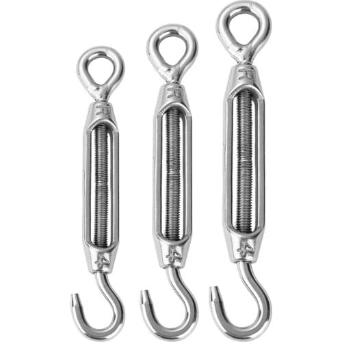 304 Stainless Steel Wire Hook Eye Turn Buckle Wire Rope Tensioner Hardware Parts Used for Tightening and Binding Ropes