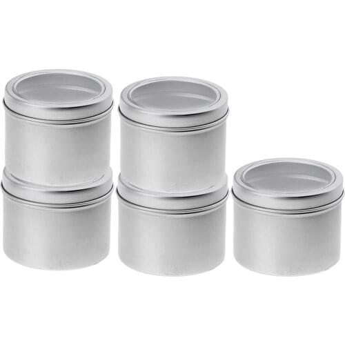 5 Packs of 100 Ml Empty Aluminum Cosmetic Jar with Screw Cap