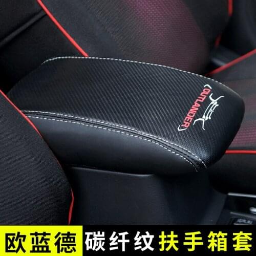 Car Central armrest box 3Ddesign Artificial Leather cover accessories for Mitsubishi Outlander2013 2014 2015 2016 2017 2018 2019