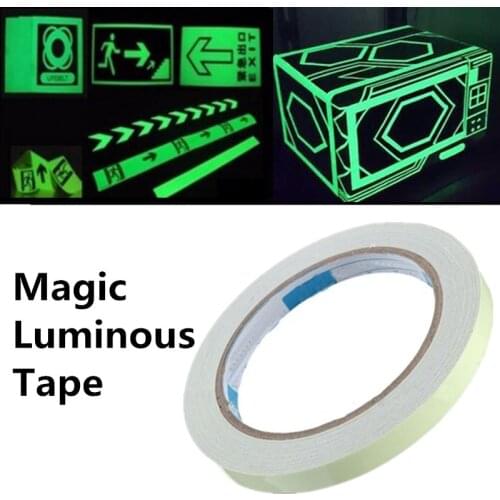 Safety Glow in Dark PET Luminous Adhesive Emergency Line Green PVC Tape Night Vision Warning 10/15mmX3m Tape Security Decoration