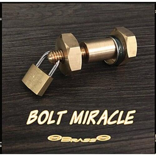 Bolt Miracle (Brass) Gimmick Magic Props Close Up Magic Tricks Ring Come Into Bolt Magic Magician Party Bar Illusion Mentalism