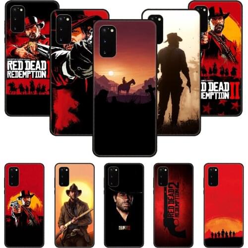Phone Case For SamSung Galaxy S Note 10 20 7 6 9 8 Plus Edge E Ultra Lite Black Cover Hoesjes Silicone Red Dead Redemption 2