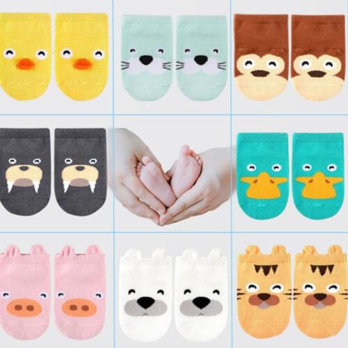 1 Pairs Baby Socks Floor Boys Girls Kids Children Animal Infant Cartoon Cotton Anti-skid Slip Toddlers Slippers Newborn