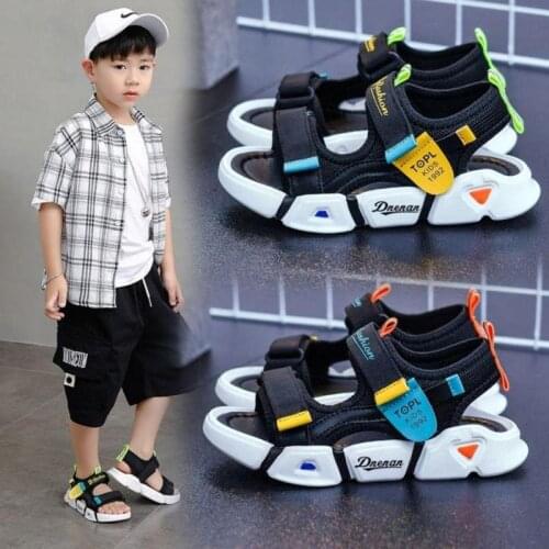 2021 Children Sandals Boys Shoes Summer New Frame Sports Shoes Hollow Boys Little Boys Fashion Breathable Non-slip Shoes