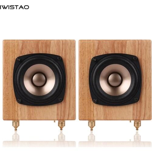 IWISTAO HIFI 4 Inch Full Range Speaker Solid Wood 1 Pair 60W 4Ohms 60Hz-23KHz 92dB Max AKISUI4 for Monitor Speakers Tube Amp