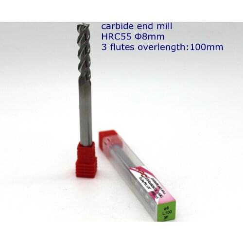 Router bit 8*8*100 of 3 flutes flat end mills carbide end milling tungsten knife CNC machine tools mills cutter