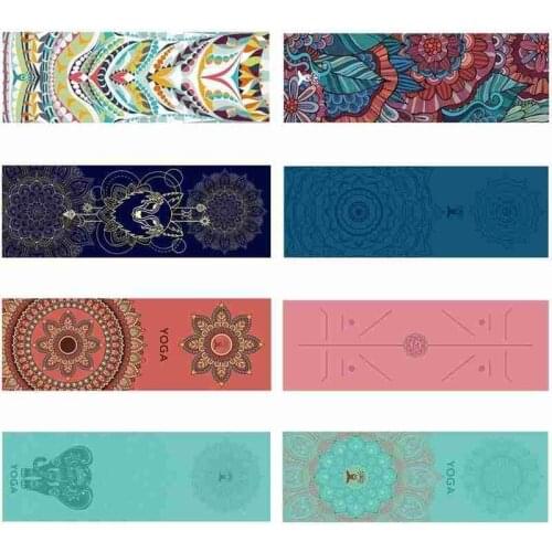 185*63cm Double Layer Non-Slip Fitness Mat Digital Portable Printing Protection Yoga Exercise Pad with Position Line Gymnastics
