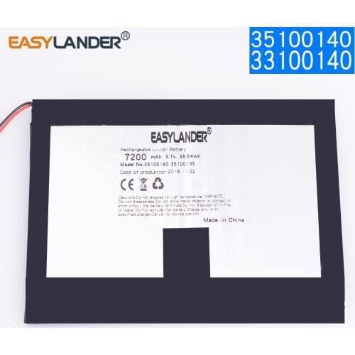 Lithium ion battery 3.7 V 7200mAH Li-ion Polymer lithiumion battery for GPS Aoson M19 M19 3G TZ100 Tablet PC 3.5*100*140mm