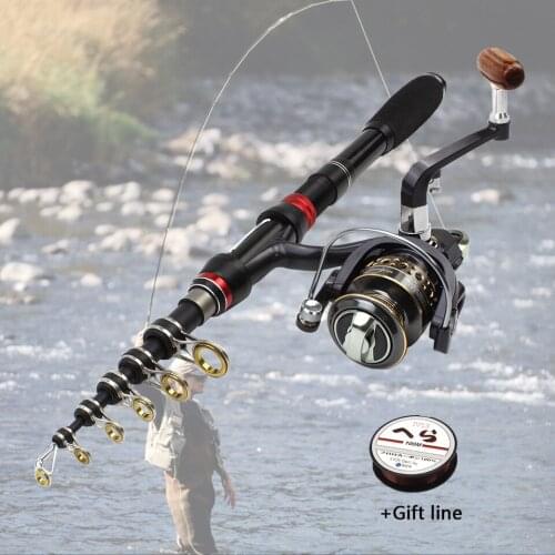 Multifunction Telescopic Fishing Rod 1.5M-2.4M Carbon Fiber Spinning Rod and Reels Set Super hard carp pole 100g Lure Weight