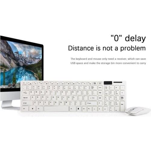 2.4G Wireless Keyboard Mouse Set Silent Keyboard and Mouse Combo Kit Ultra Slim Keyboard with Keyboard film For Notebook Laptop