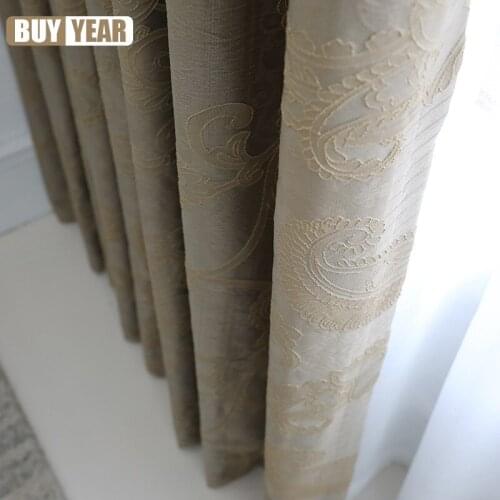 New Chinese Curtains for Living Room Bedroom Jacquard Retro Loquat Leaf Simple Chinese Curtains Finished Product Customization