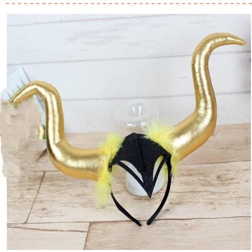 New Devil Horn Head Buckle Headband Headdress Fashion Halloween Ghost Festival Decoration Prom Party Props Large Headdress Gifts