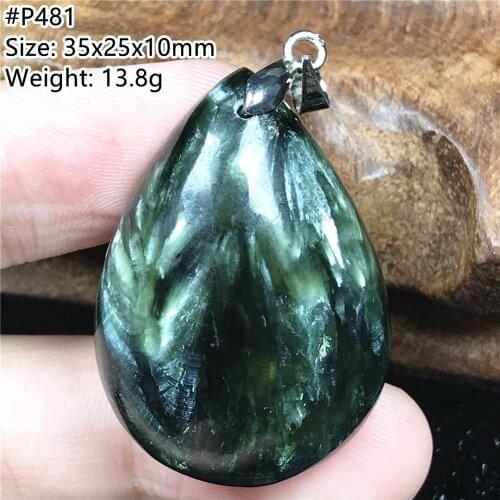 Natural Green Seraphinite Pendant Jewelry For Woman Lady Men Healing Gift Crystal Silver 35x25x10mm Beads Stone Gemstone AAAAA