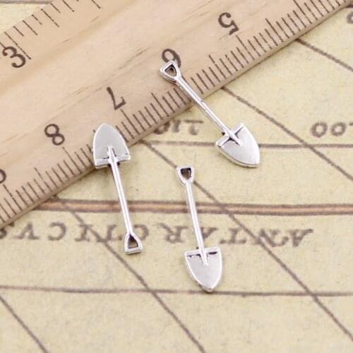 30pcs Charms Shovel Spade Gardening 19x5mm Tibetan Silver Color Pendants Antique Jewelry Making DIY Handmade Craft
