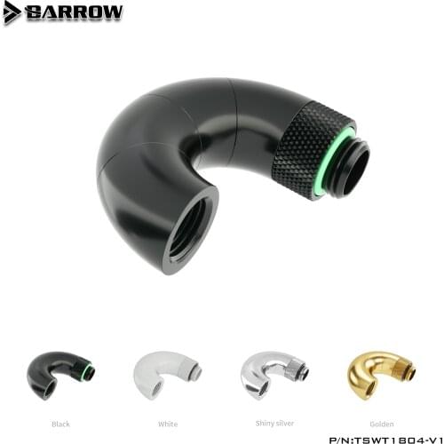 BARROW G1/4'' Thread 180 Degree Rotary Fitting Adapter Rotating 180 Degrees Water Cooling Metal Adaptors TSWT1804-V1