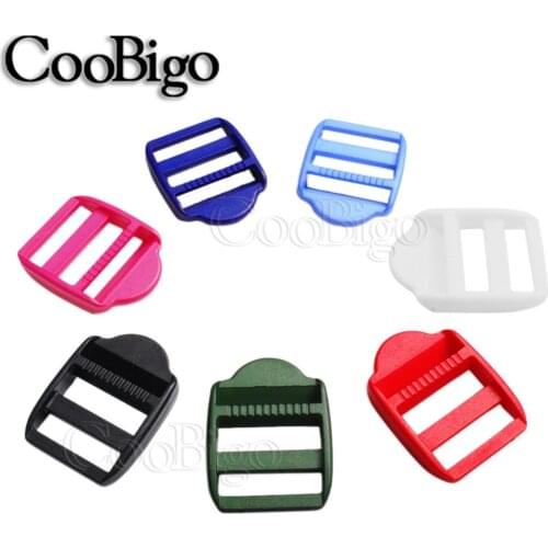 10pcs Plastic Tri Glide Slider Buckle Ladder Lock for Backpack Strap Adjuster Bag Webbing Adjustment Accessories 25mm Rectangle